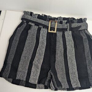 SAPPHIRE RED Black High‎ Waist Shorts Size S Belted